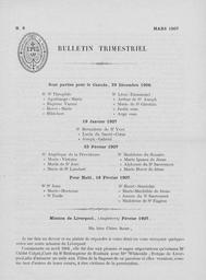 Bulletins Trimestriels 1907