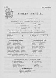 Bulletins Trimestriels 1909
