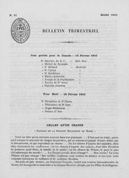 Bulletins Trimestriels 1910