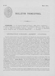 Bulletins Trimestriels 1914