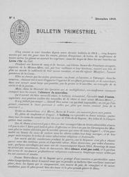 Bulletins Trimestriels 1919