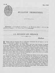 Bulletins Trimestriels 1931