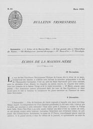 Bulletins Trimestriels 1935