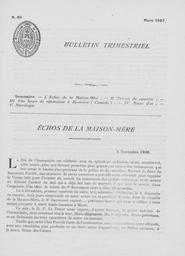 Bulletins Trimestriels 1937