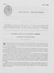 Bulletins Trimestriels 1938