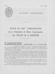 Bulletins Trimestriels 1953