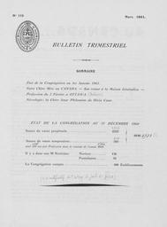 Bulletins Trimestriels 1961