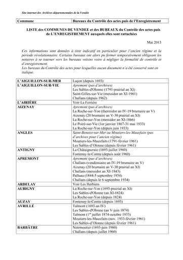 Bureau de Mareuil-sur-Lay : droits d'Enregistrement (1825-1942)