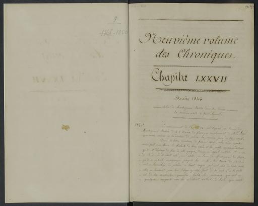 9e volume (avec transcription de la table des matières), 1846-1850